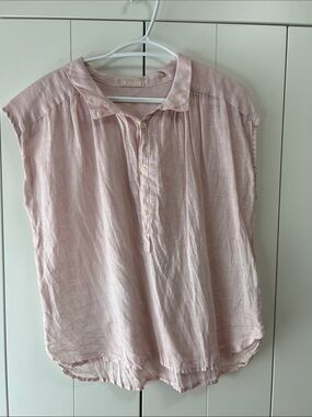 CP Shades pale pink linen blouse size xs-M